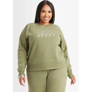 DKNY Rhinestone Pullover Sweatshirt